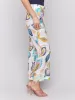 Printed Cropped Linen Blend Pants - Feathers sold by Charlie B