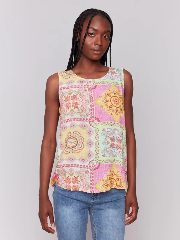 Printed Viscose Sleeveless Top - Carousel sold by Charlie B