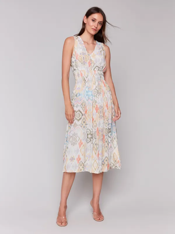 Printed Sleeveless Empire Waist Dress - Lemonade sold by Charlie B