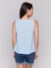 Sleeveless Linen Top with Slit - Bluebell sold by Charlie B