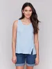Sleeveless Linen Top with Slit - Bluebell sold by Charlie B