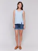 Sleeveless Linen Top with Slit - Bluebell sold by Charlie B