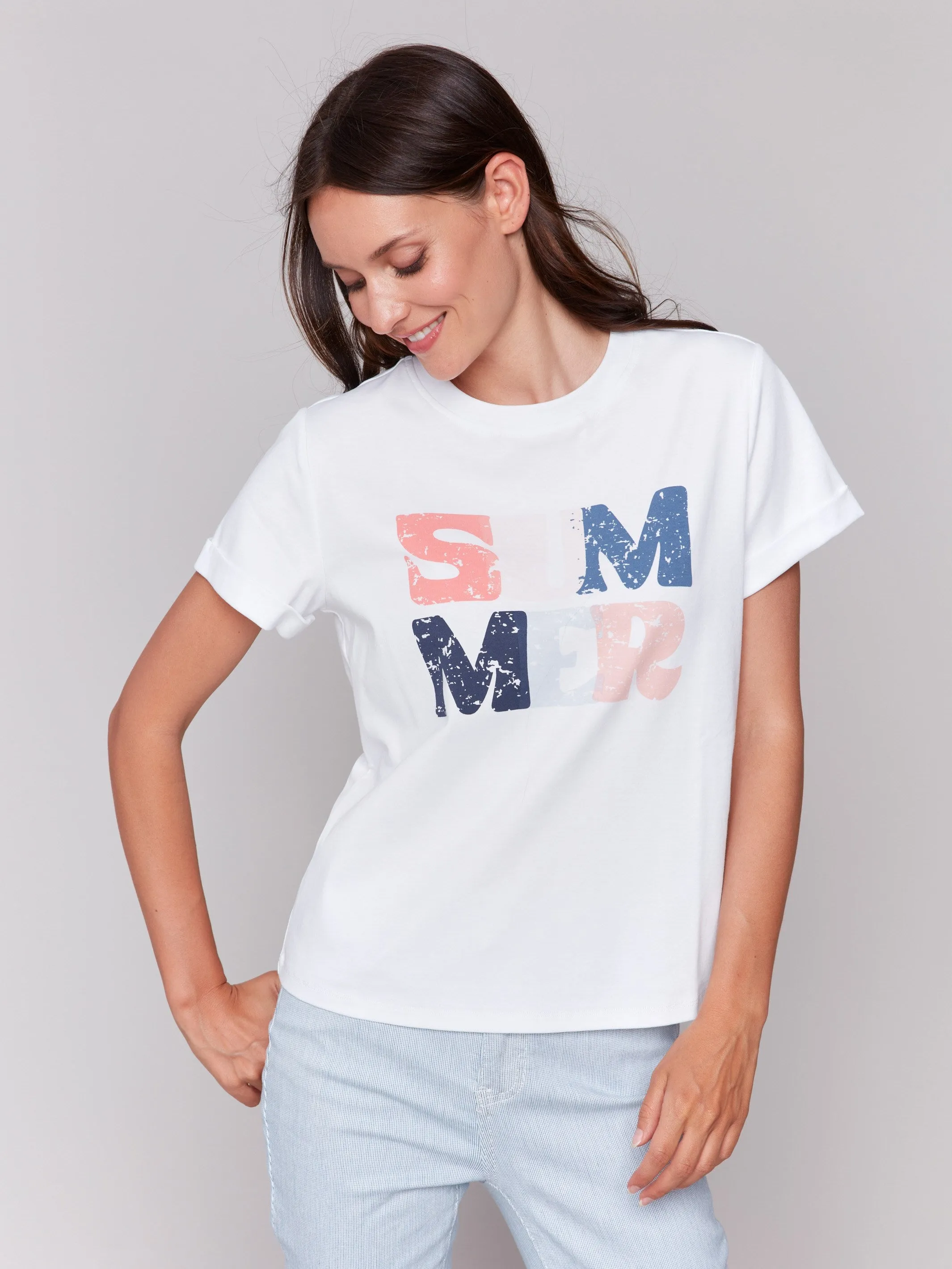 Cotton Graphic T-Shirt - White sold by Charlie B product image thumbnail 4