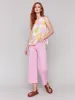 Printed Sleeveless Linen Blend Top with Side Ties - Splatter sold by Charlie B