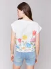 Printed Linen Blend Tie-Front Blouse - Summer sold by Charlie B