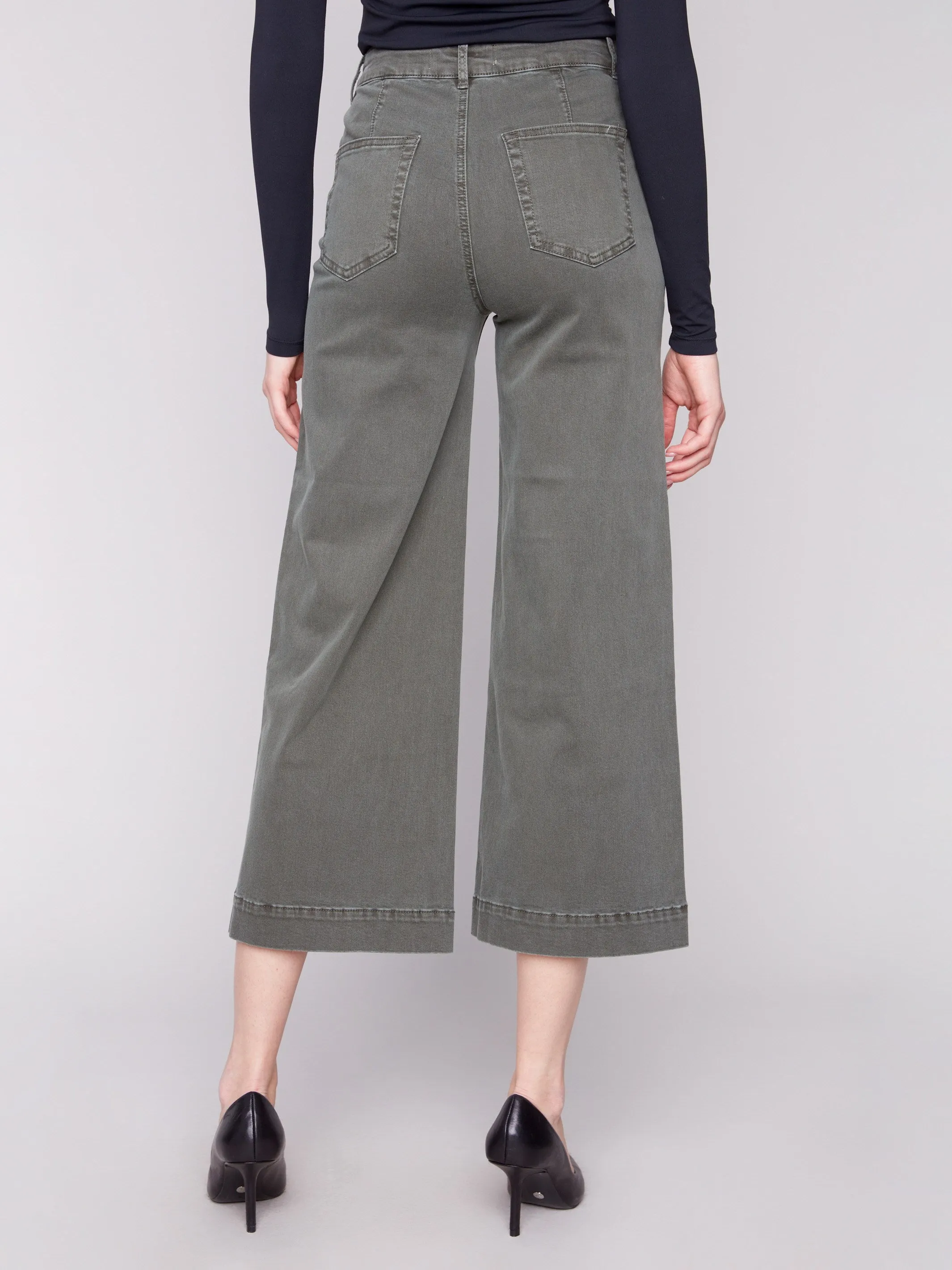 Patch Pocket Flare Twill Pants - Spruce sold by Charlie B product image thumbnail 3