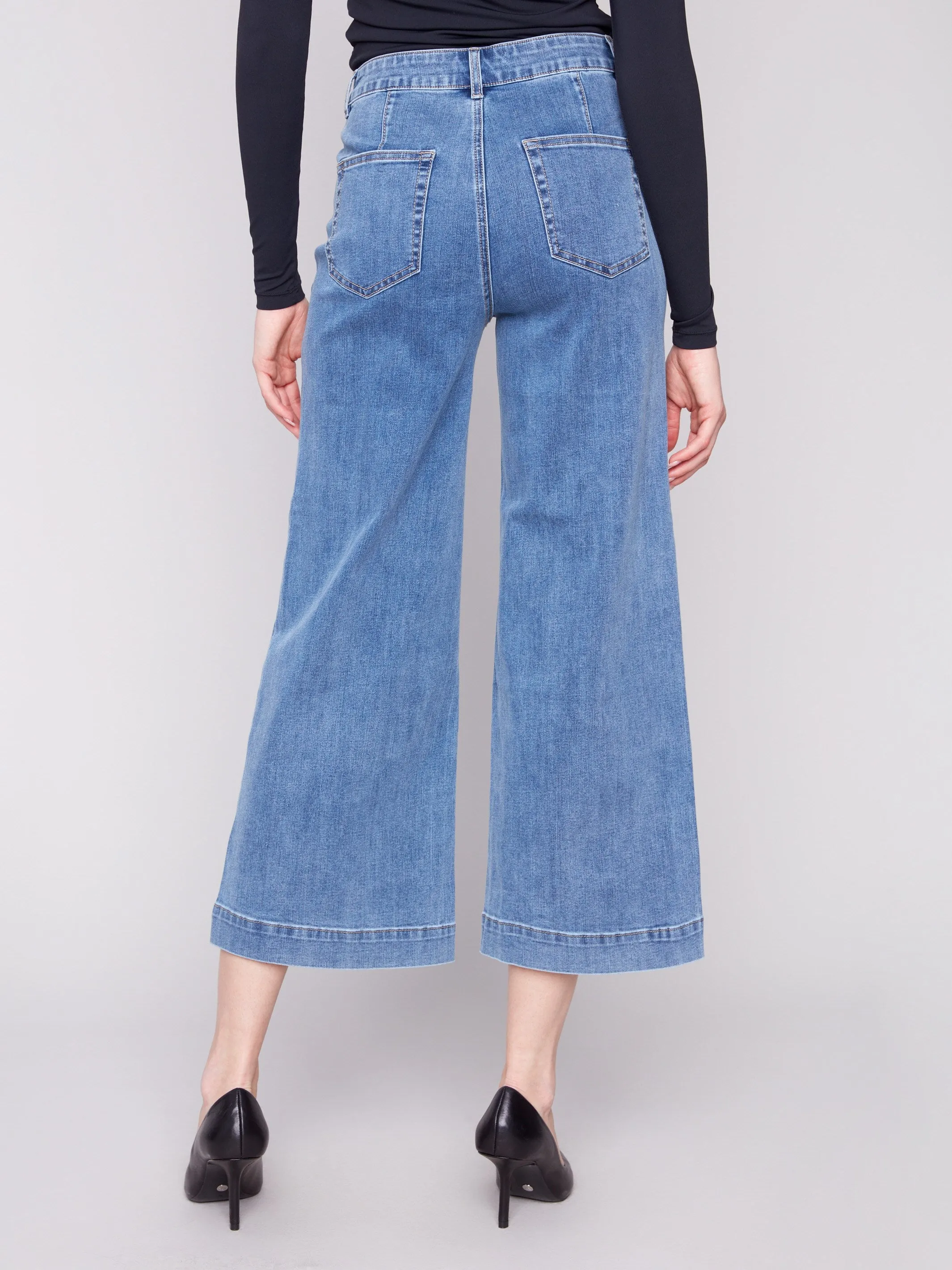 Patch Pocket Flare Jeans - Medium Blue sold by Charlie B product image thumbnail 4