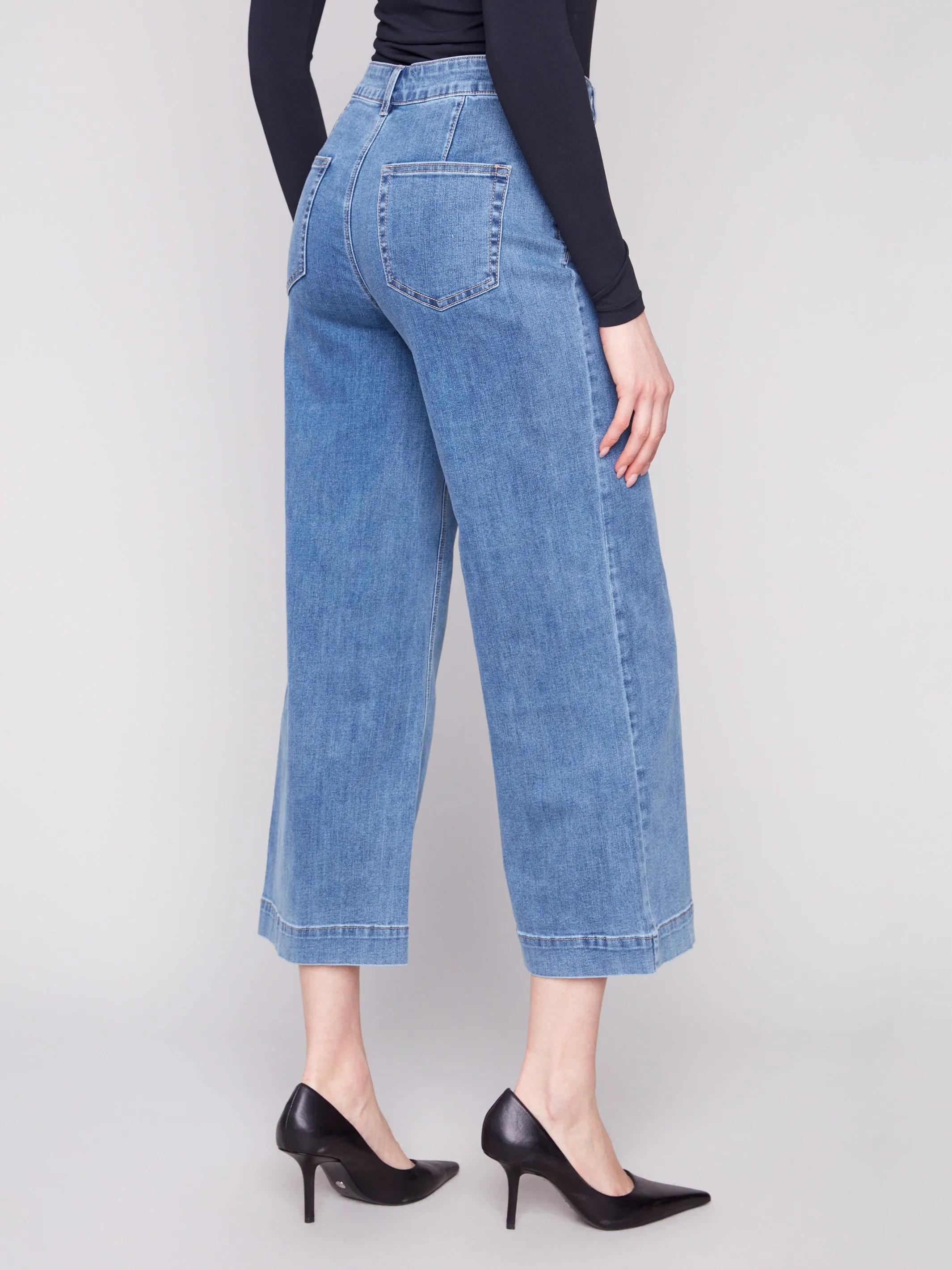 Patch Pocket Flare Jeans - Medium Blue sold by Charlie B product image thumbnail 3