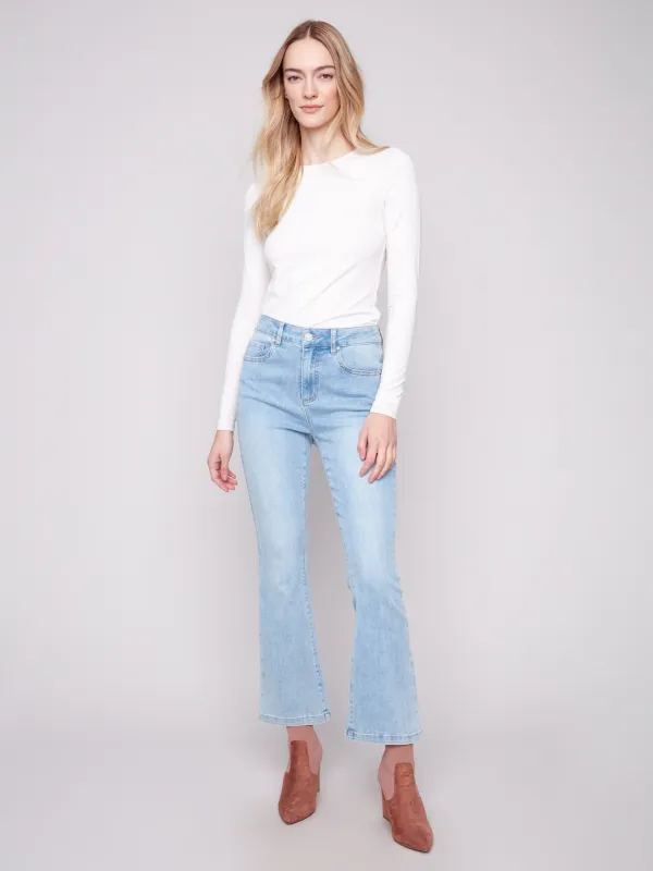 Bootcut Stretch Denim Pants - Light Blue sold by Charlie B