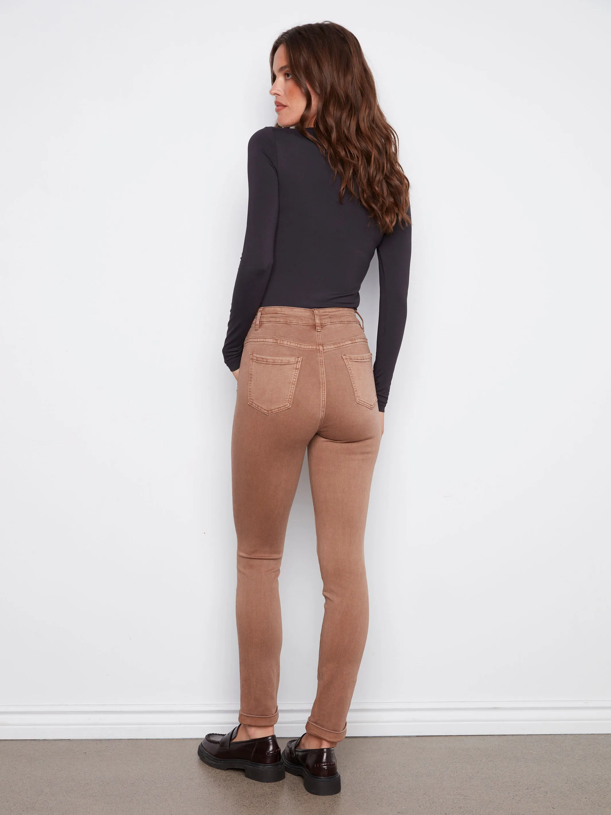Cuffed Hem Twill Jeans - Truffle sold by Charlie B product image thumbnail 5