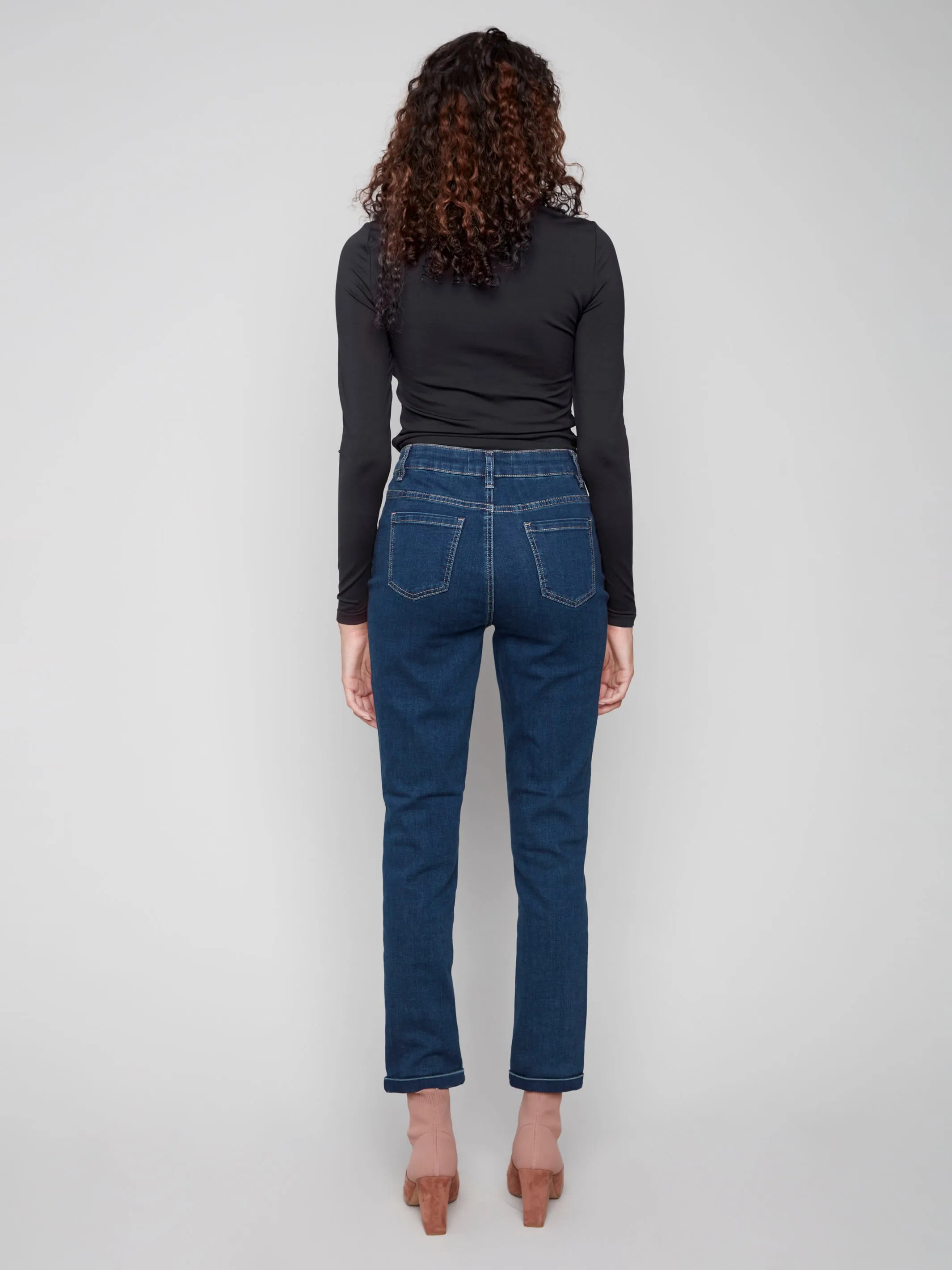 Cuffed Hem Jeans - Dark Blue sold by Charlie B product image thumbnail 5