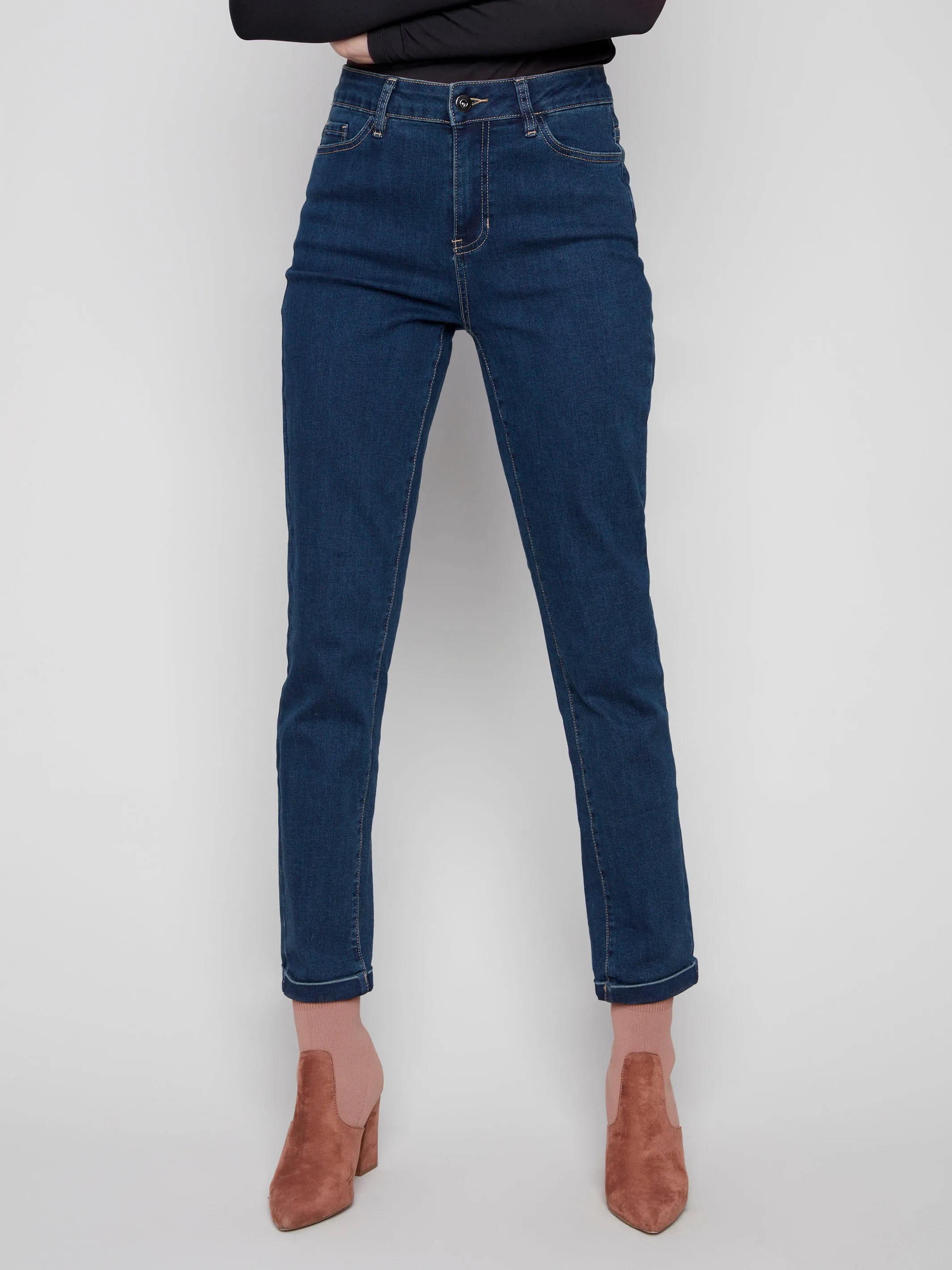 Cuffed Hem Jeans - Dark Blue sold by Charlie B product image thumbnail 3
