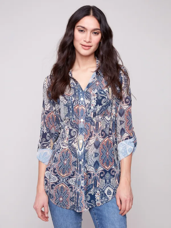 Printed Button-Up Blouse - Jolly made by Charlie B