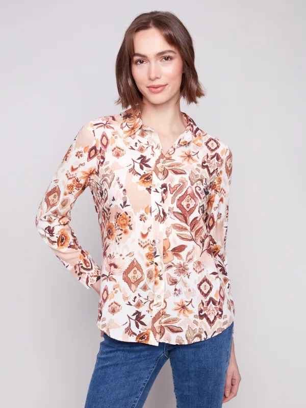 Printed Button-Up Shirt - Jacobean sold by Charlie B