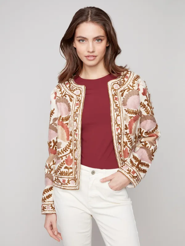 Embroidered Open Front Jacket - Ceremony sold by Charlie B