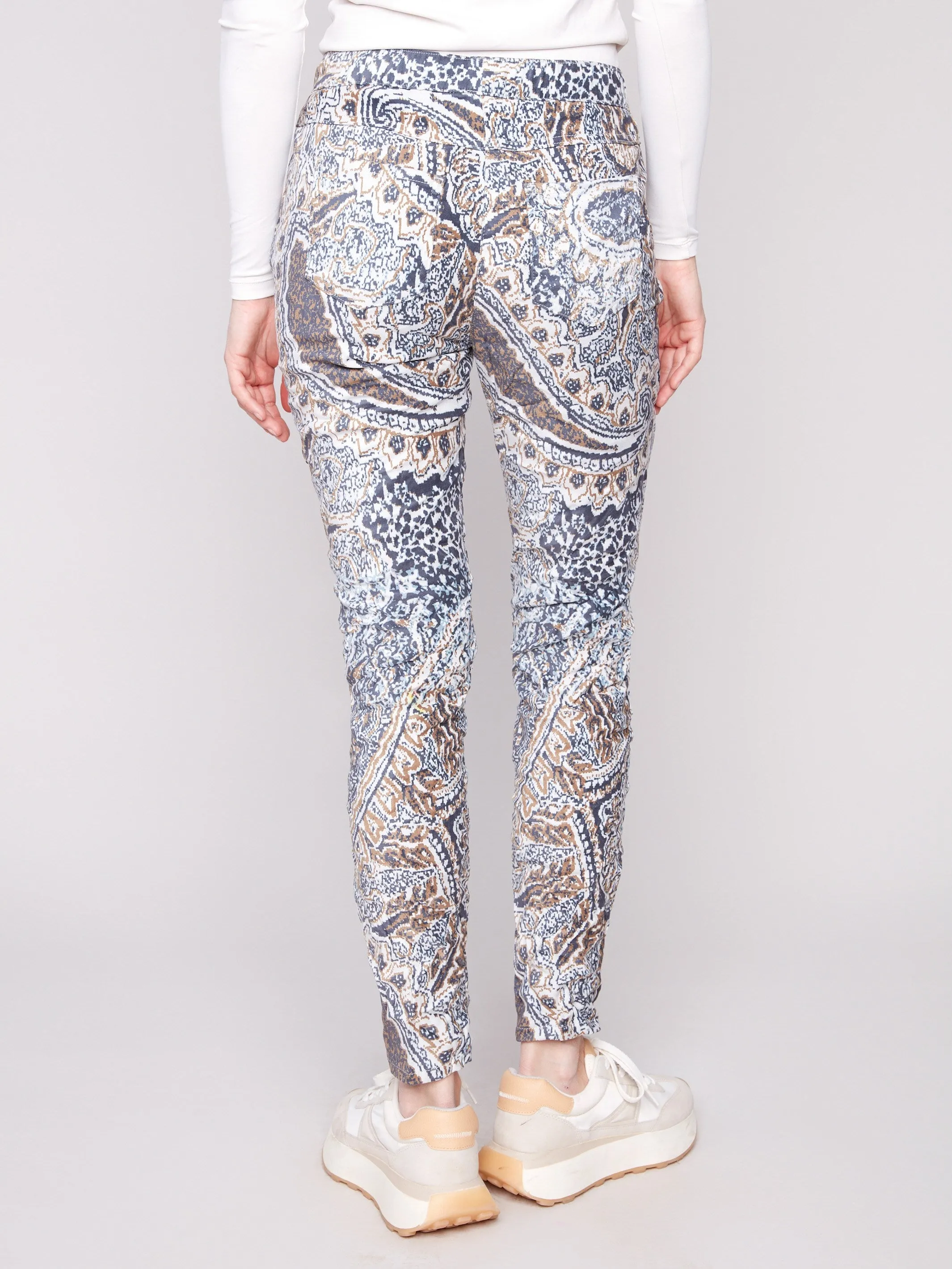 Printed Crinkle Suede Jogger Pants - Bohemian sold by Charlie B product image thumbnail 4