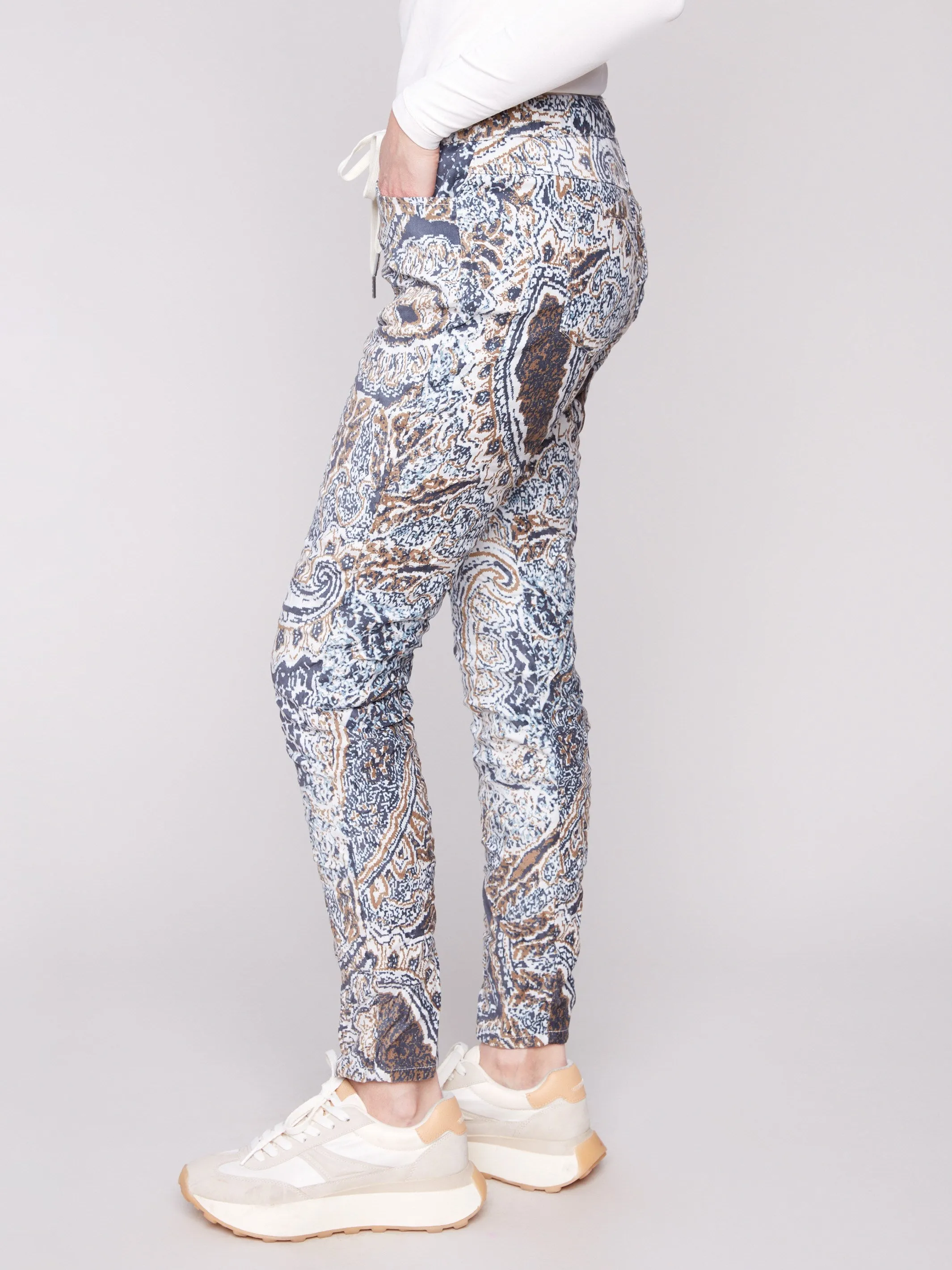 Printed Crinkle Suede Jogger Pants - Bohemian sold by Charlie B product image thumbnail 5