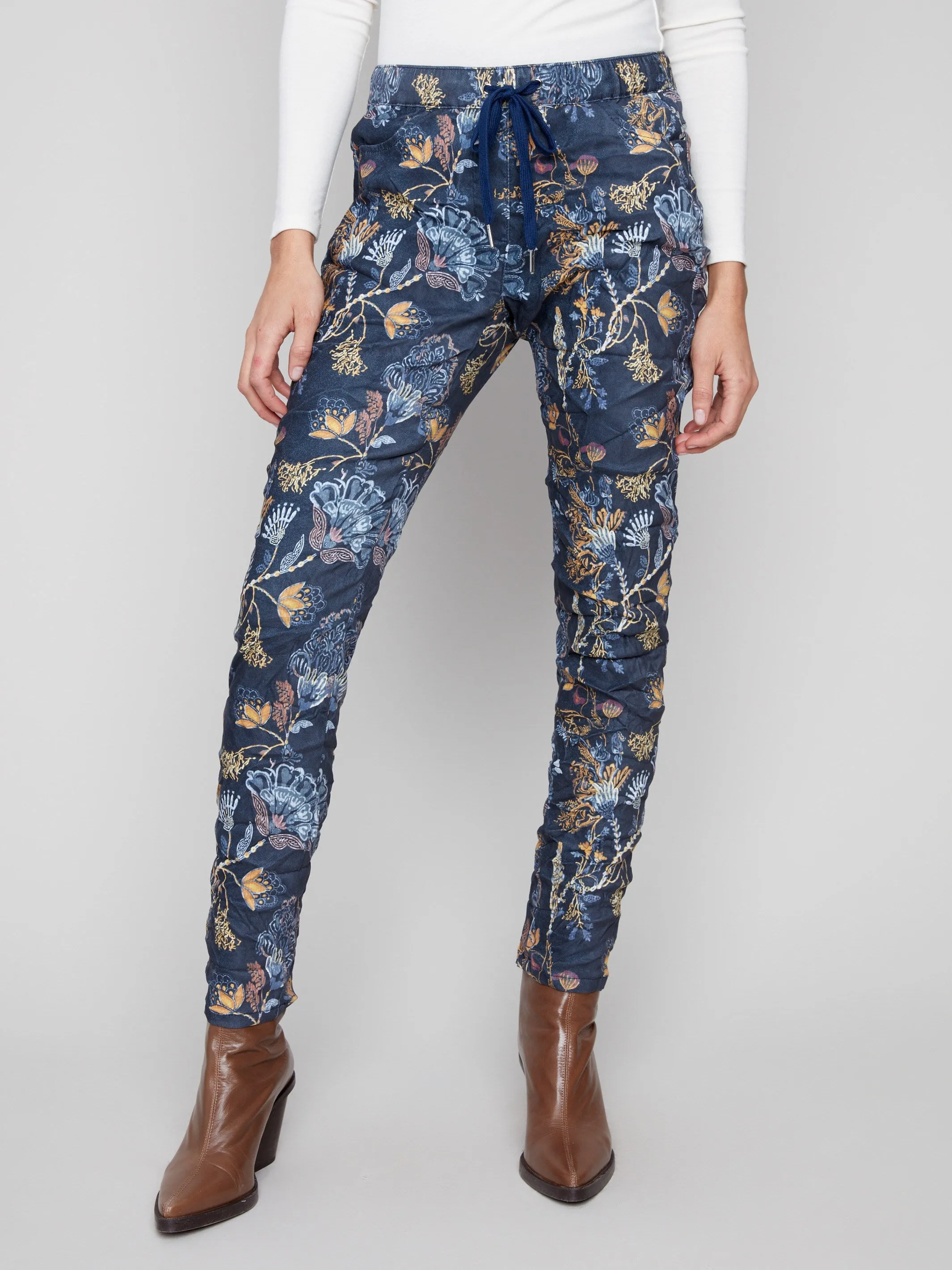 Printed Crinkle Suede Jogger Pants - Rio sold by Charlie B product image thumbnail 2