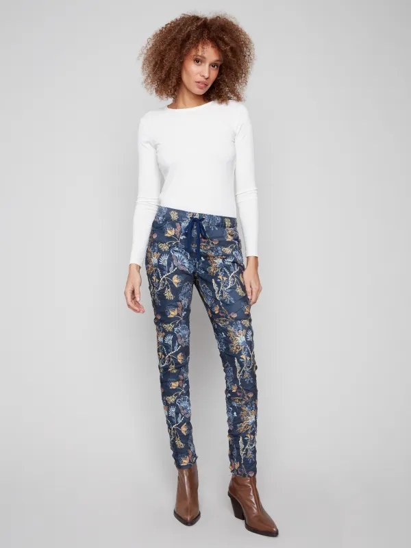Printed Crinkle Suede Jogger Pants - Rio made by Charlie B
