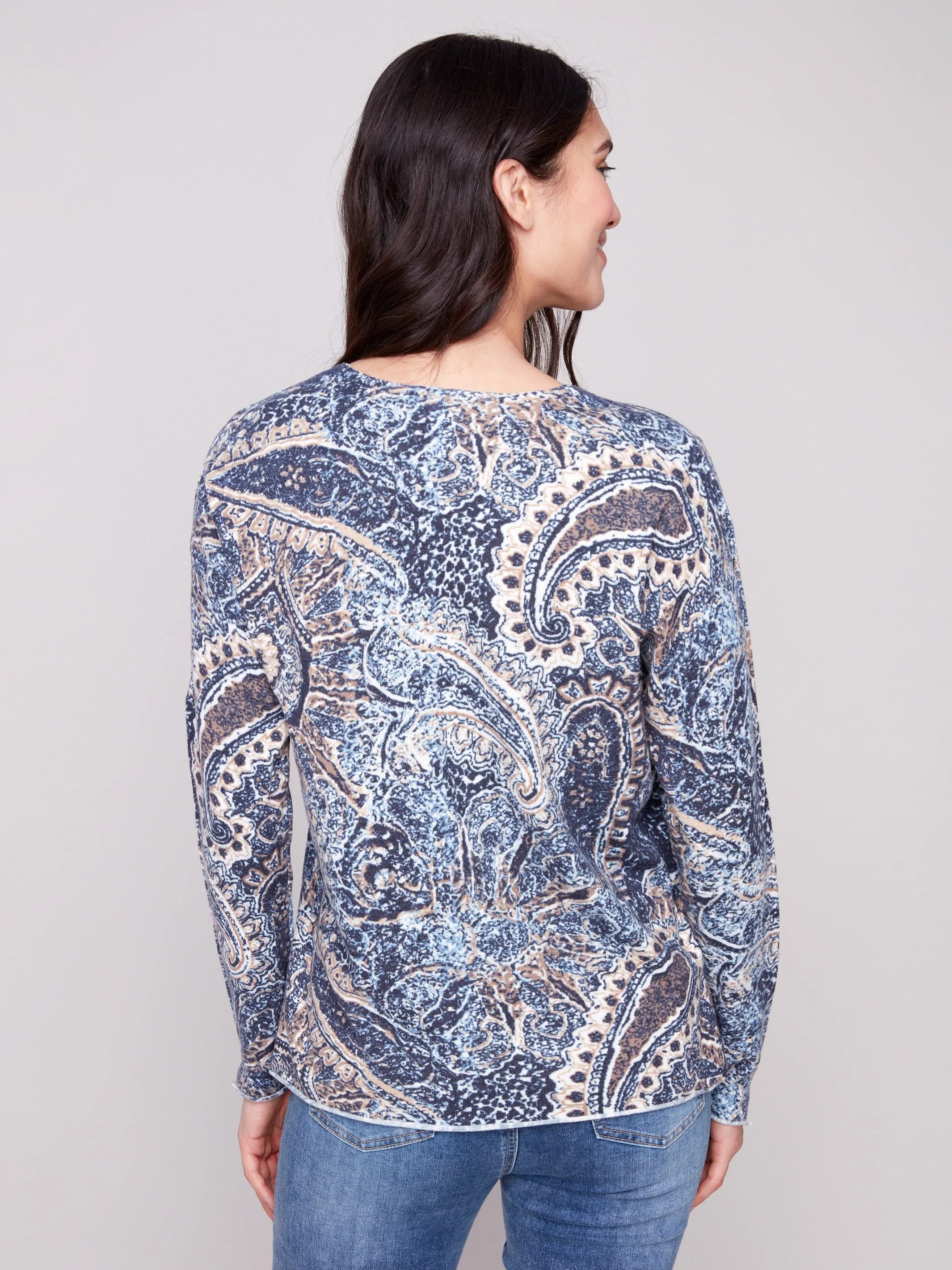 Printed V-Neck Sweater - Bohemian sold by Charlie B product image thumbnail 3