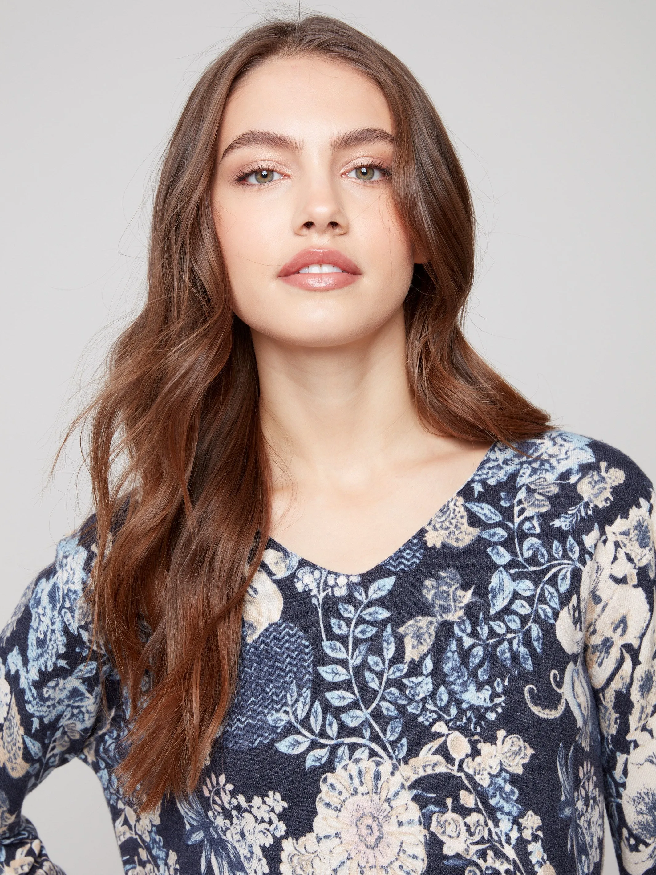 Printed V-Neck Sweater - Posh sold by Charlie B product image thumbnail 4