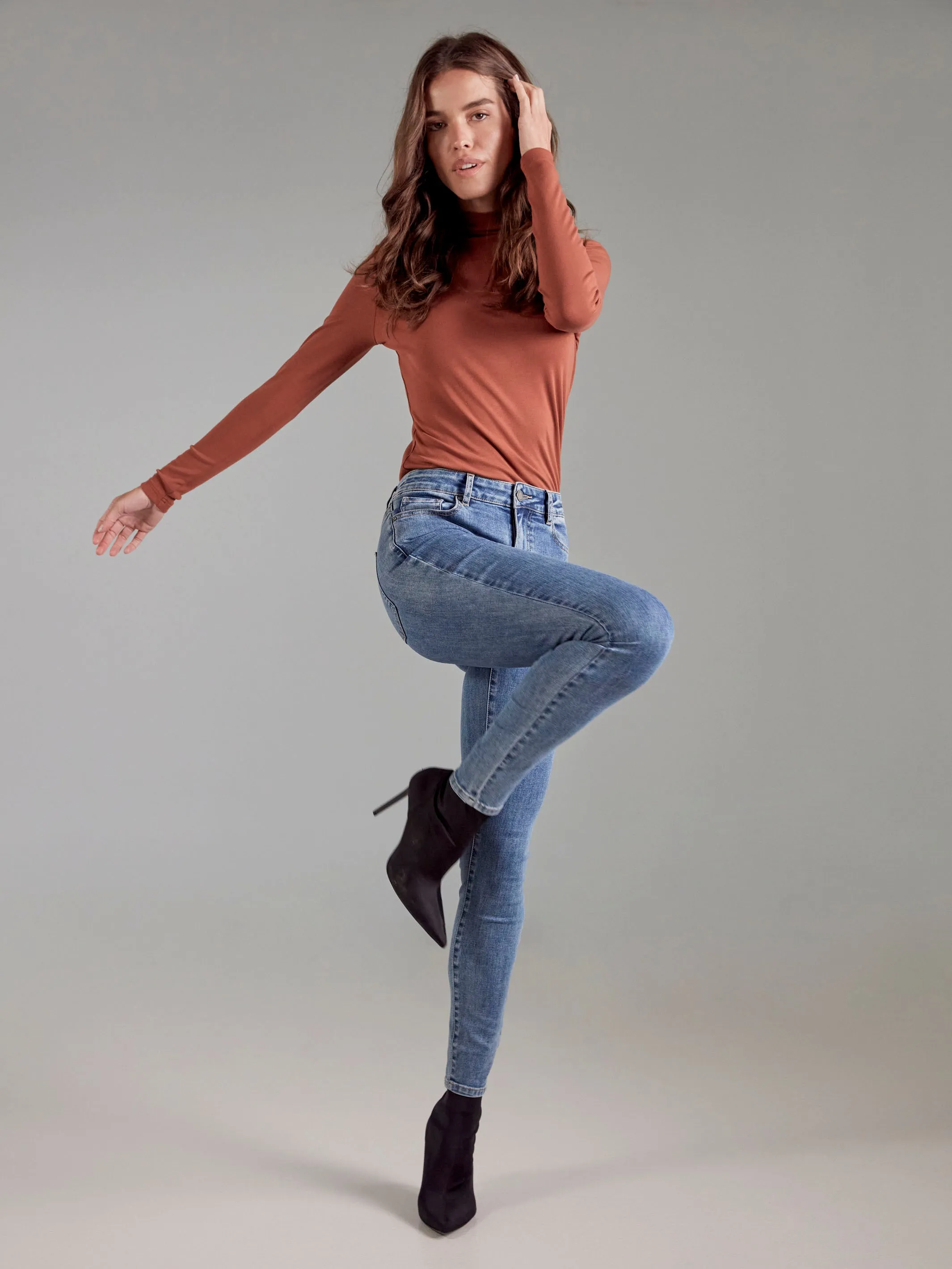 Long Sleeve Mock Neck Top - Sepia sold by Charlie B product image thumbnail 5