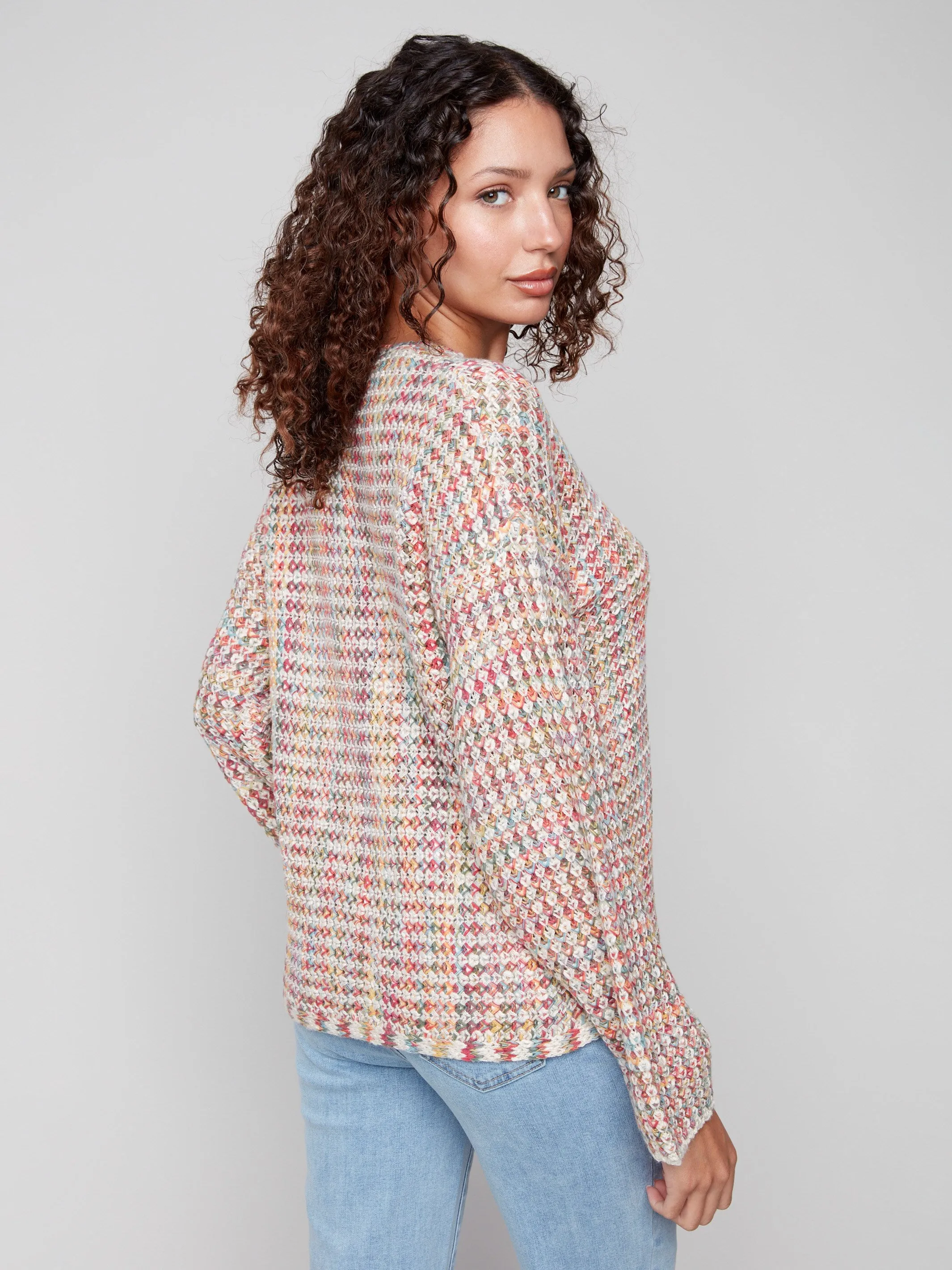 Novelty Yarn Crochet Sweater - Multicolor sold by Charlie B product image thumbnail 3