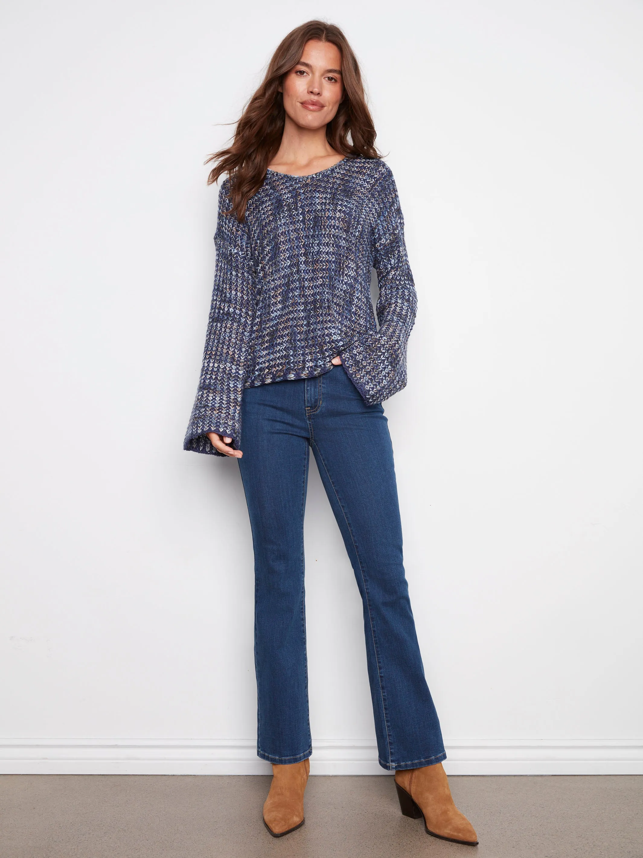 Novelty Yarn Crochet Sweater - Blue sold by Charlie B product image thumbnail 3