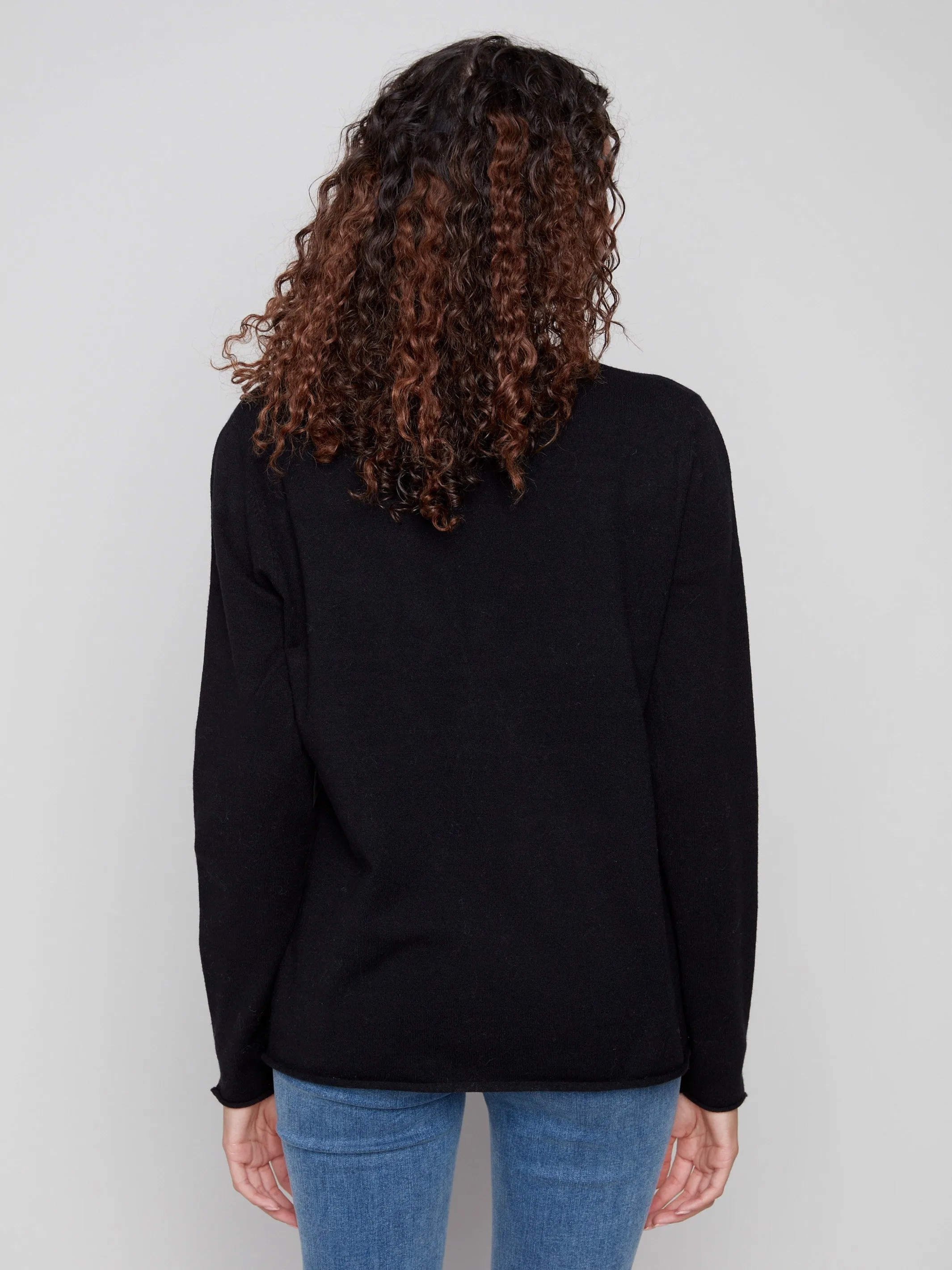 Basic V-Neck Sweater - Black sold by Charlie B product image thumbnail 3
