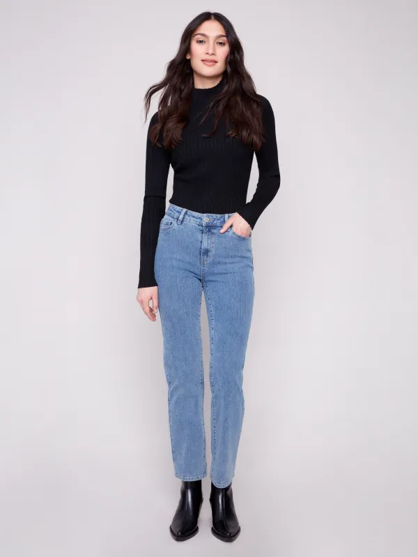 Corduroy Straight Leg Pants - Denim sold by Charlie B