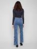 Flared Floral Embroidered Jeans - Medium Blue sold by Charlie B