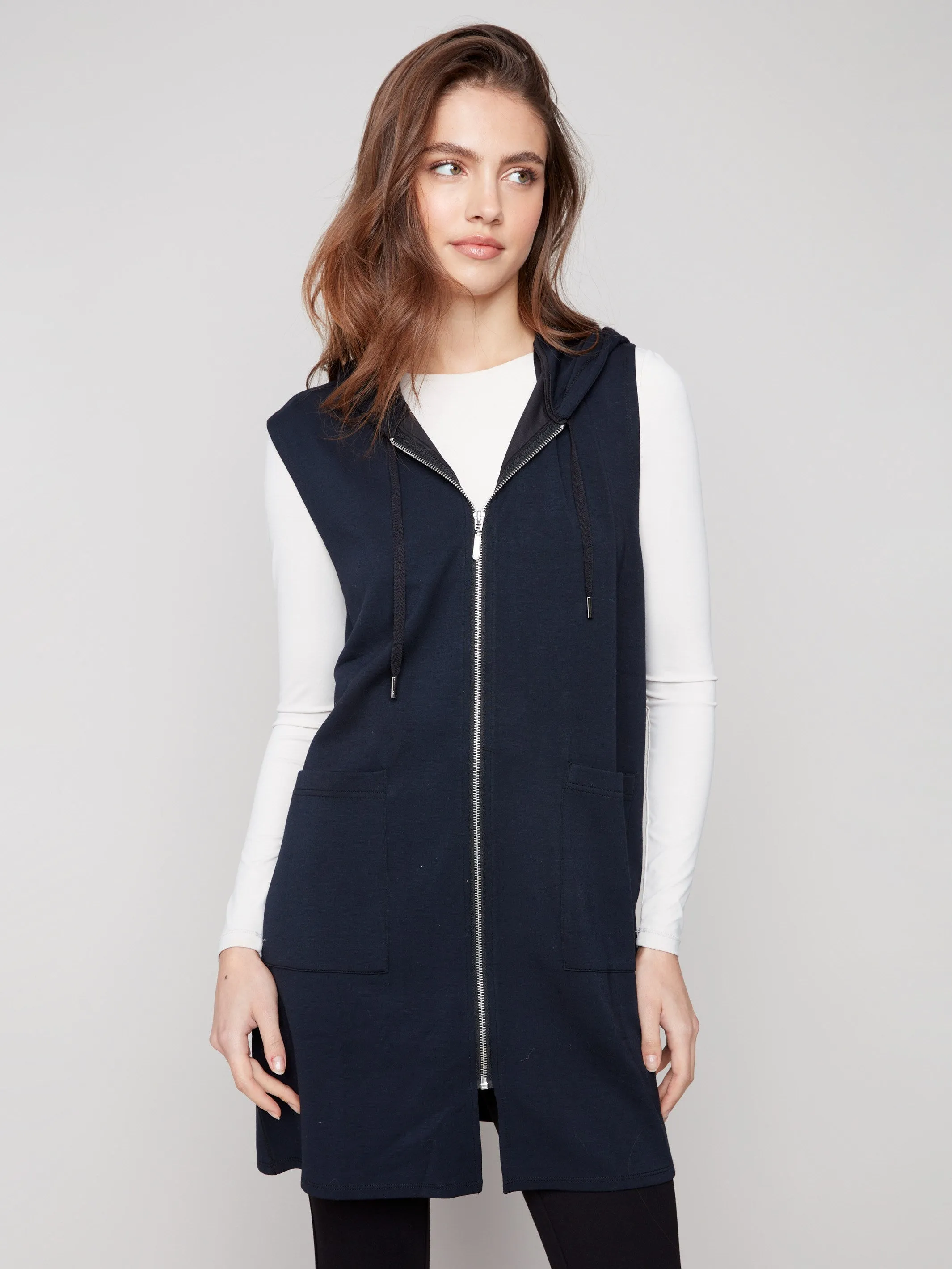 Soft Scuba Long Hooded Vest - Black sold by Charlie B product image thumbnail 4