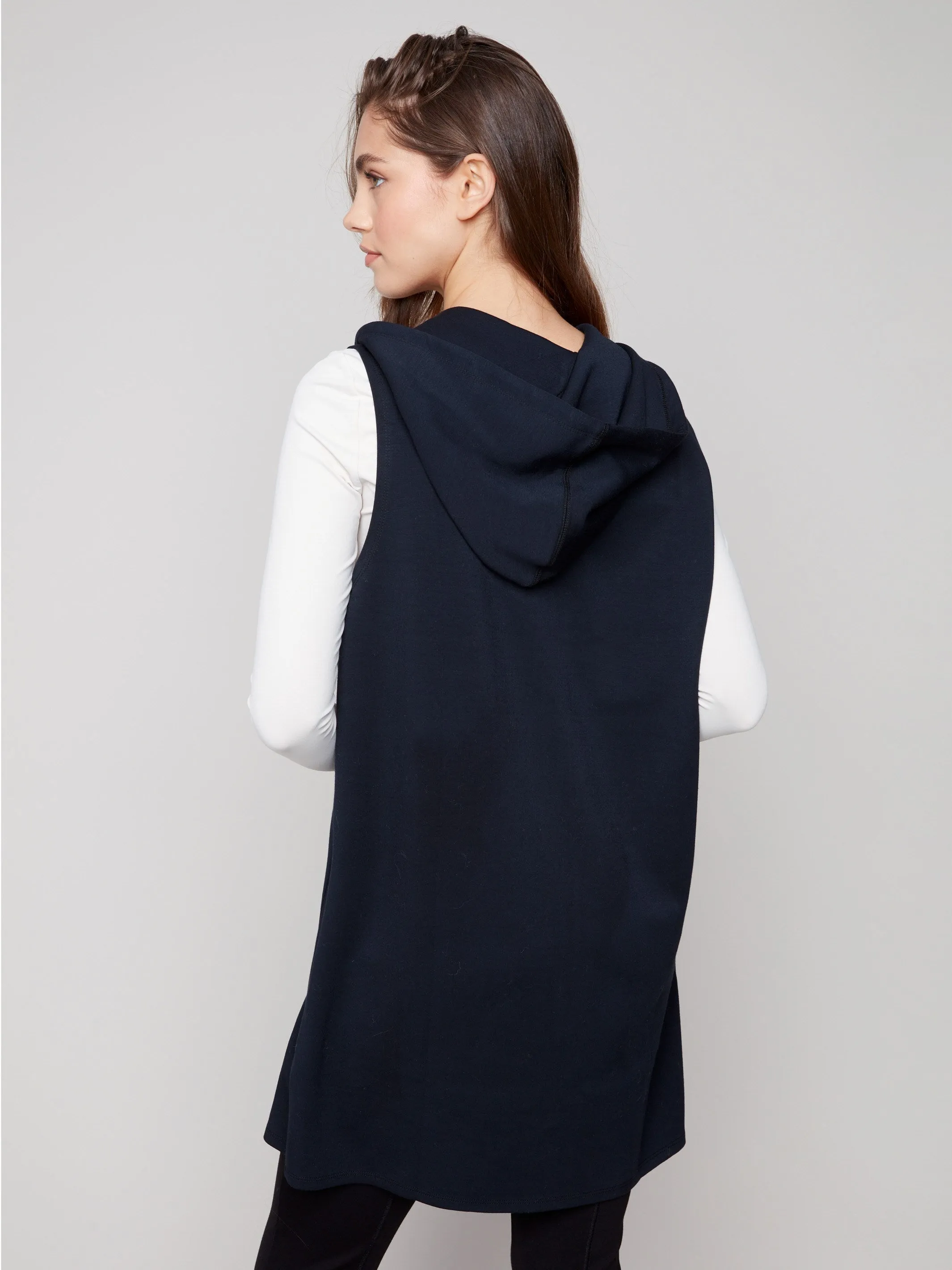 Soft Scuba Long Hooded Vest - Black sold by Charlie B product image thumbnail 5