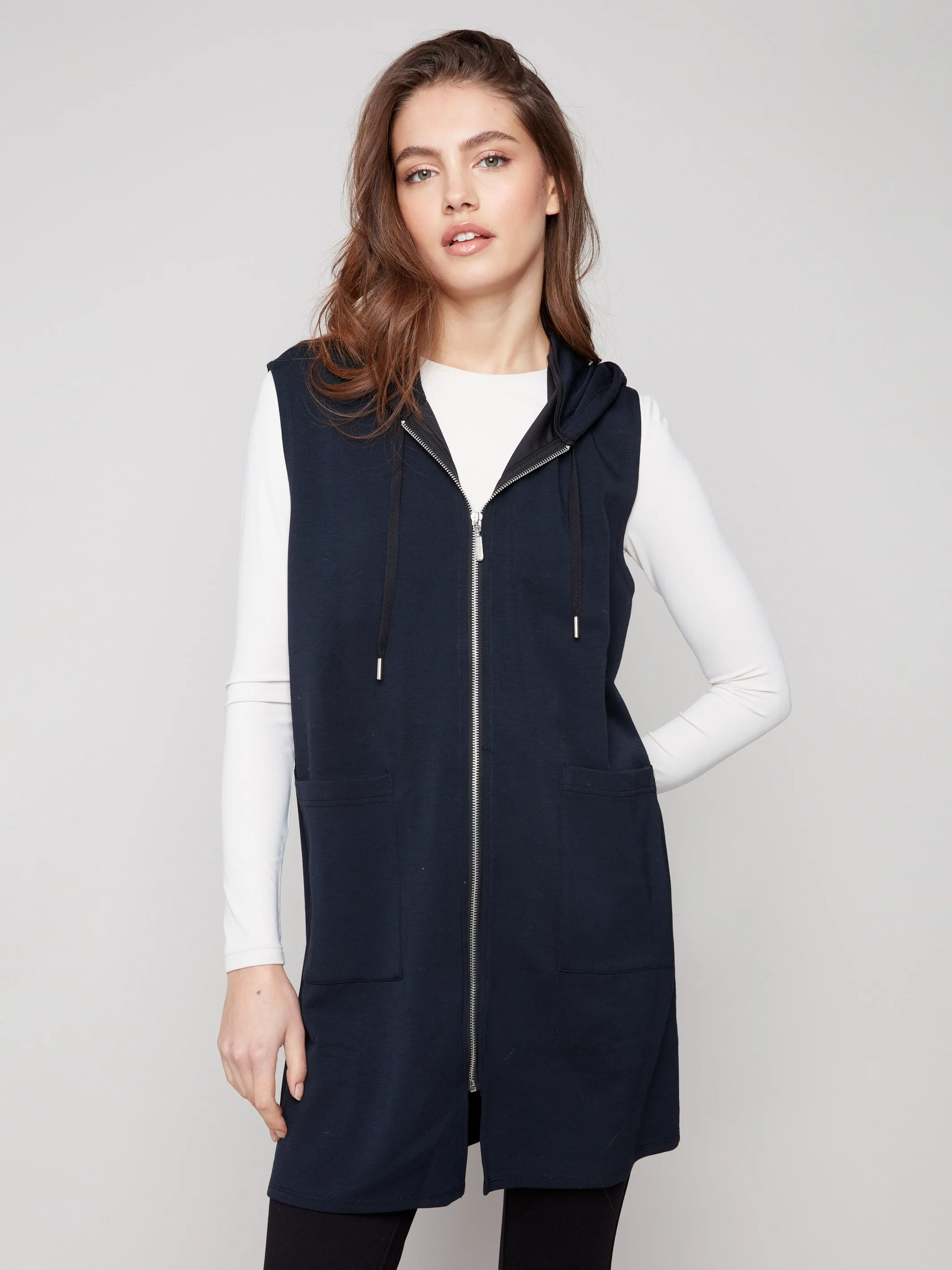 Soft Scuba Long Hooded Vest - Black sold by Charlie B product image thumbnail 2