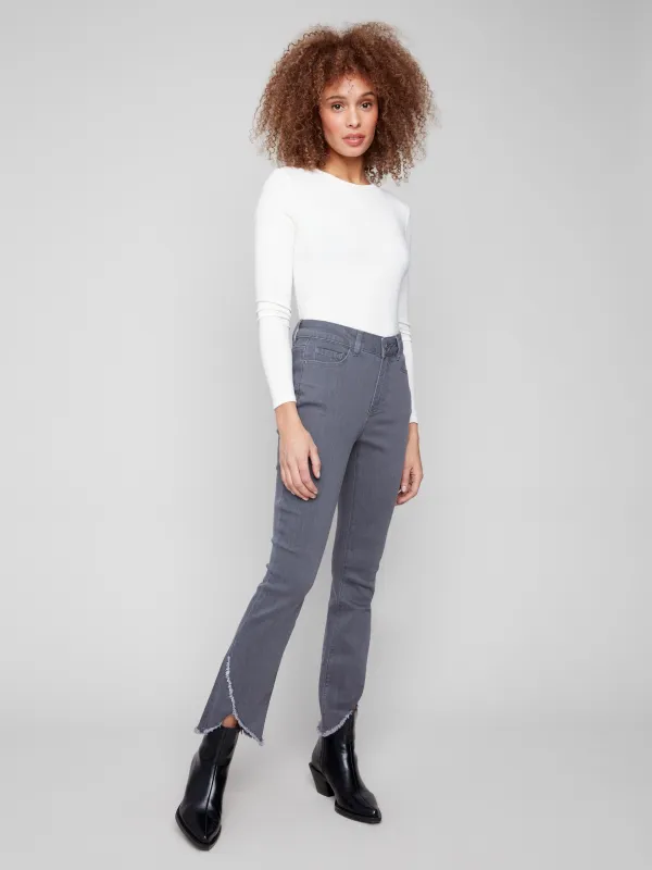 Front Tulip Hem Jeans - Medium Grey sold by Charlie B
