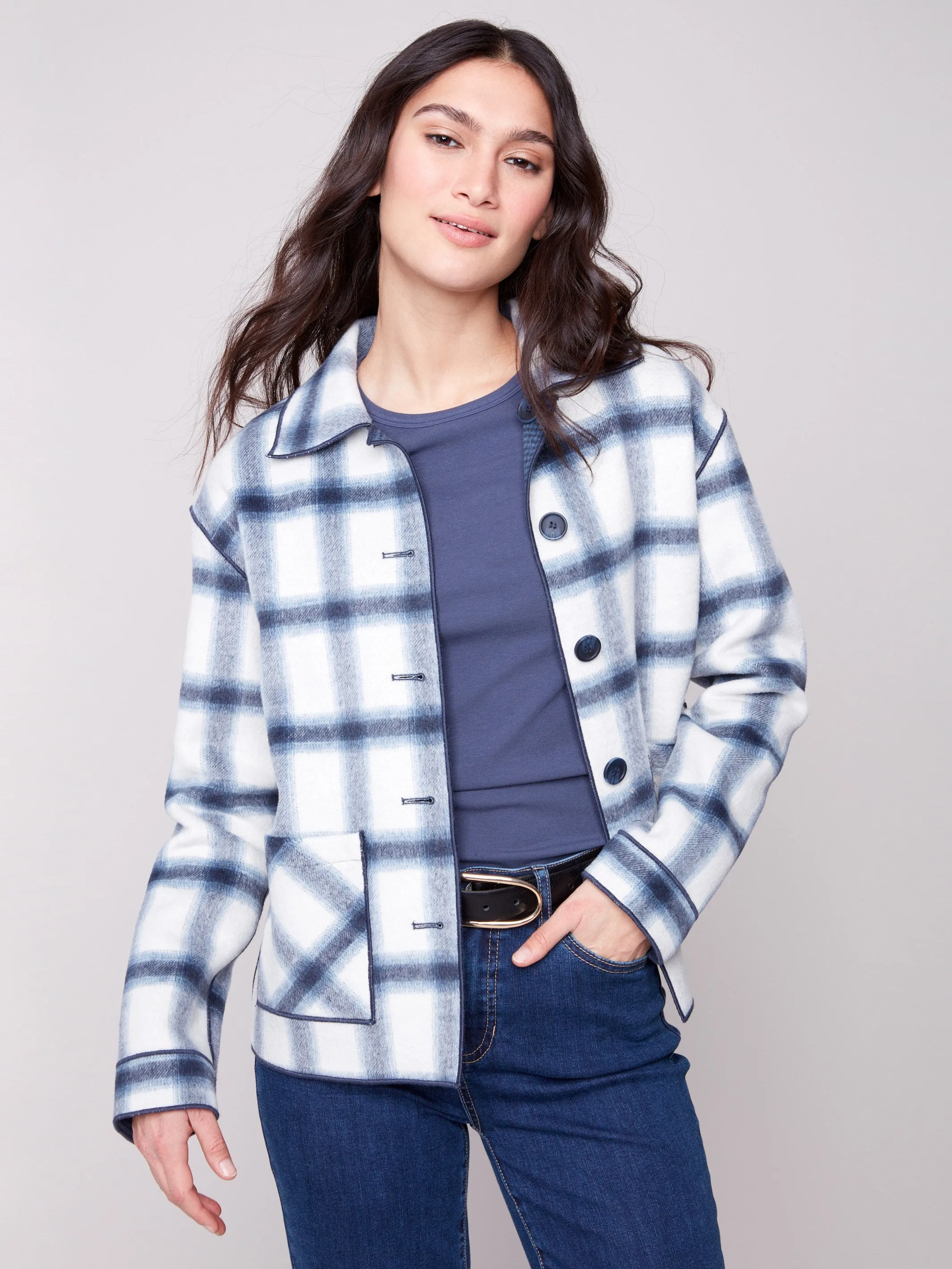Reversible Plaid Jacket - Moonlight sold by Charlie B product image thumbnail 4
