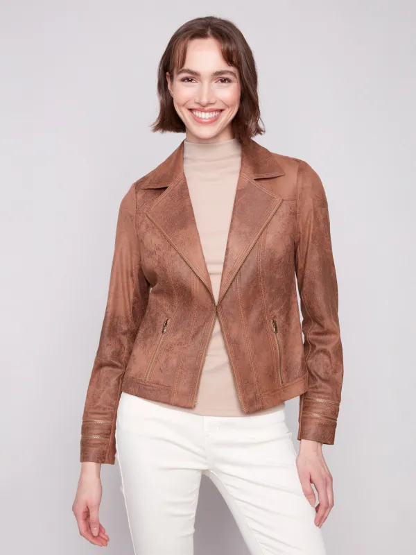 Vintage Faux Leather Jacket - Truffle sold by Charlie B