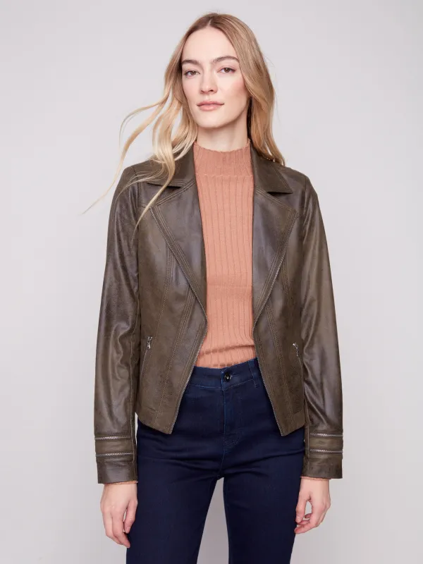Vintage Faux Leather Jacket - Spruce sold by Charlie B