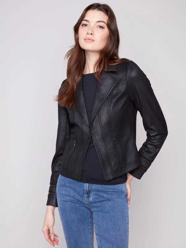 Vintage Faux Leather Jacket - Black sold by Charlie B
