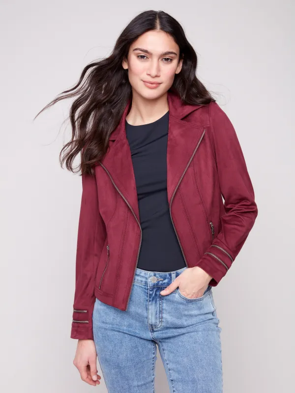 Vintage Faux Suede Jacket - Cabernet sold by Charlie B