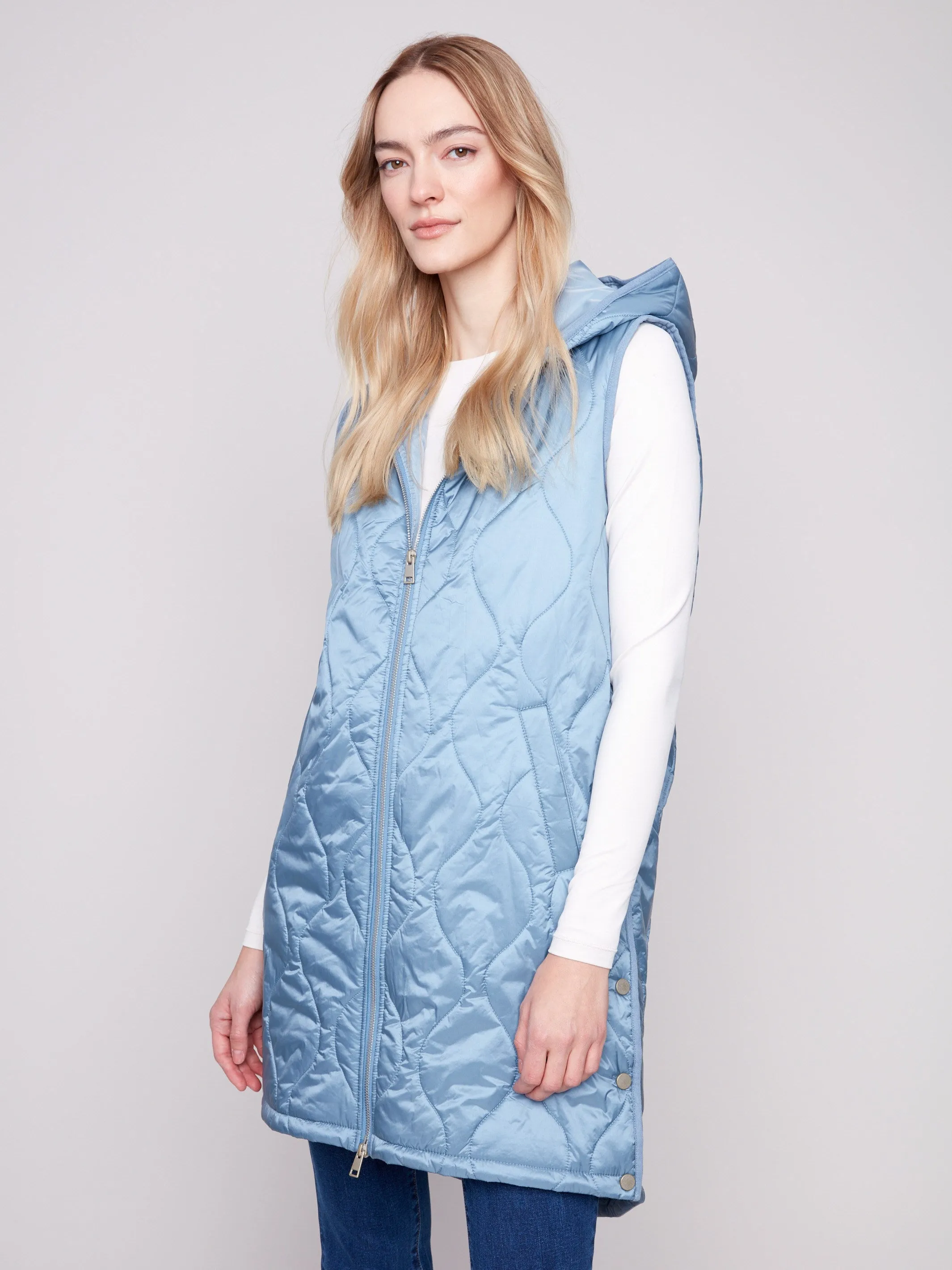 Pearlized Long Hooded Vest - Oxford sold by Charlie B product image thumbnail 5