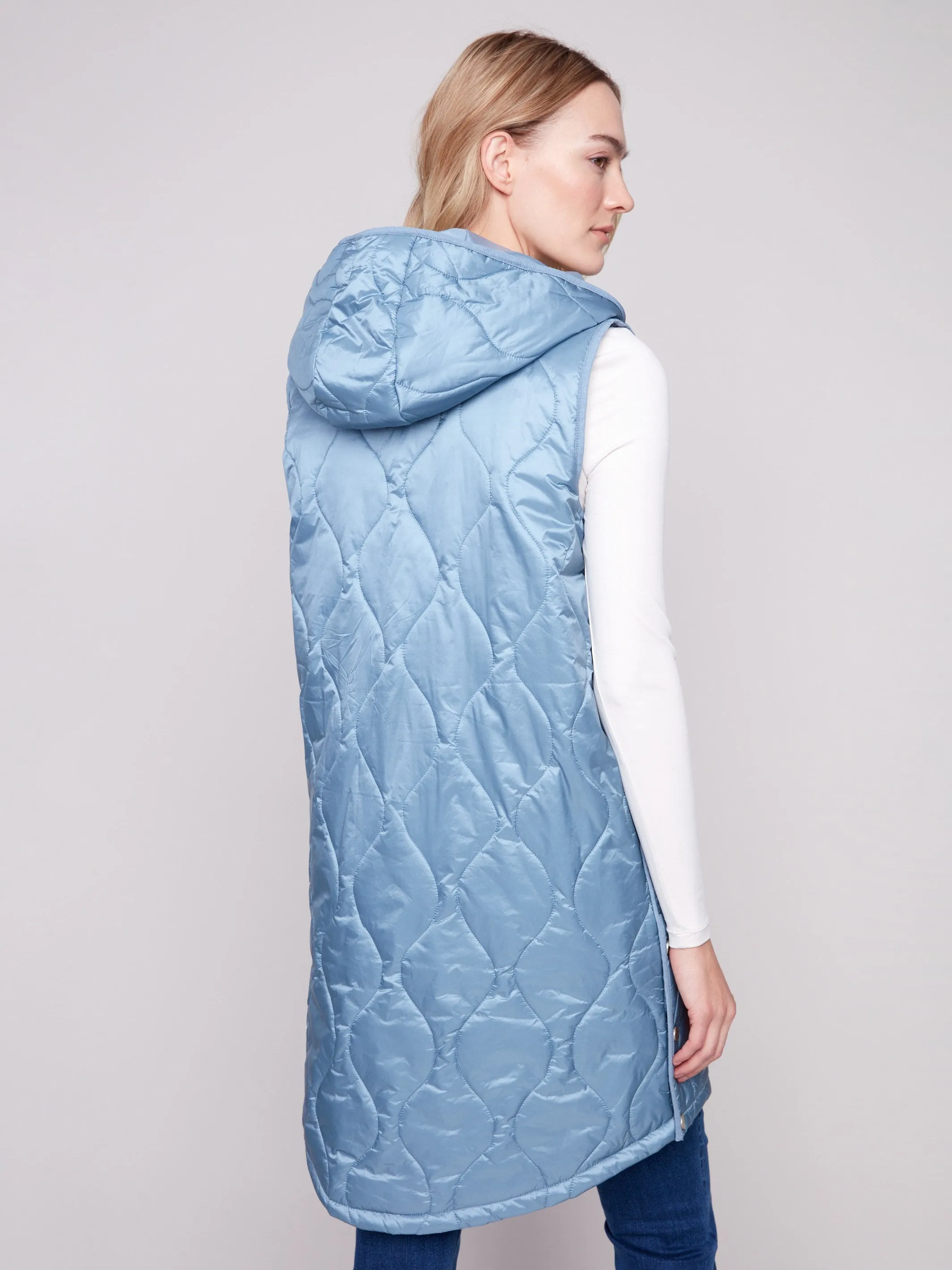 Pearlized Long Hooded Vest - Oxford sold by Charlie B product image thumbnail 4