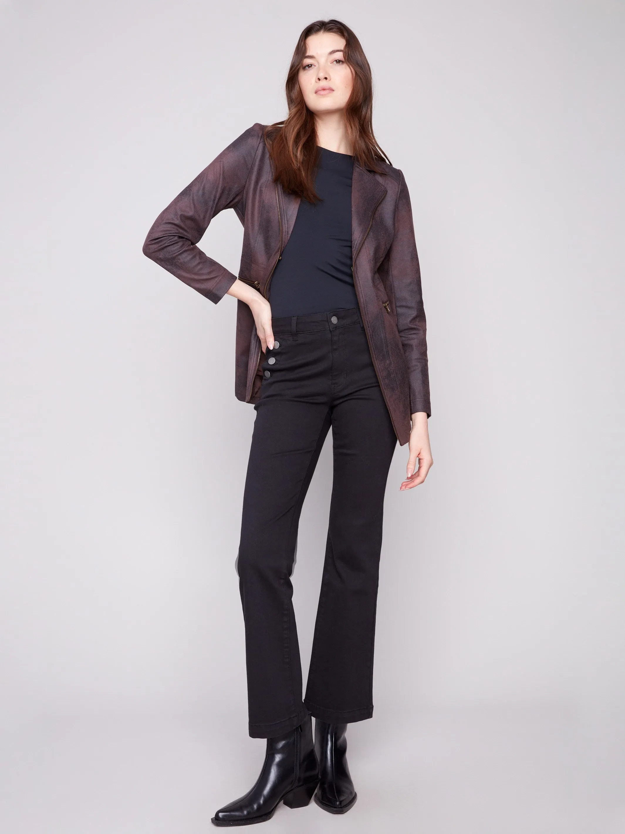 Long Vintage Faux Suede Jacket - Mocha sold by Charlie B product image thumbnail 5