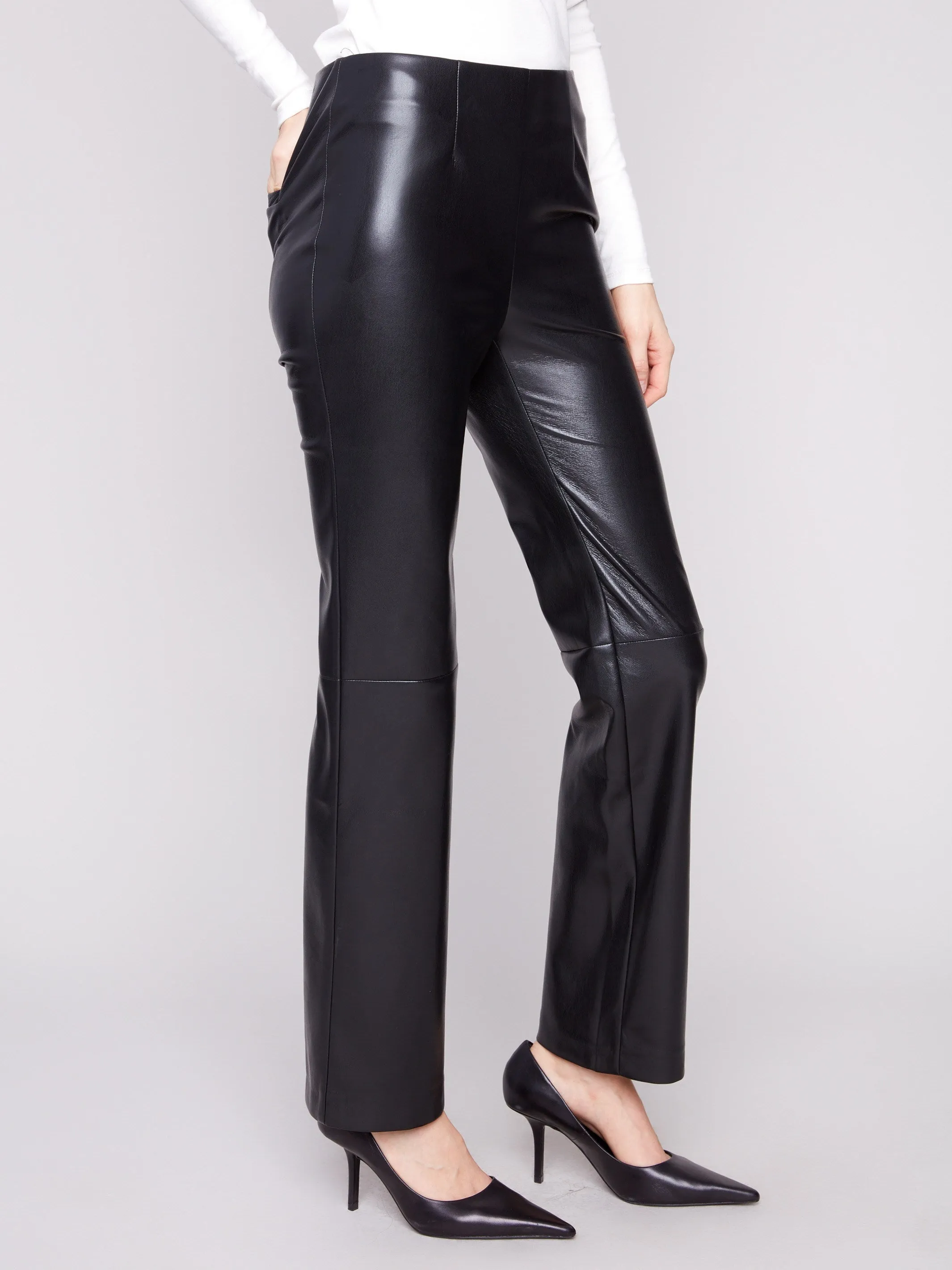 Faux Leather Pull-On Pants - Black sold by Charlie B product image thumbnail 3
