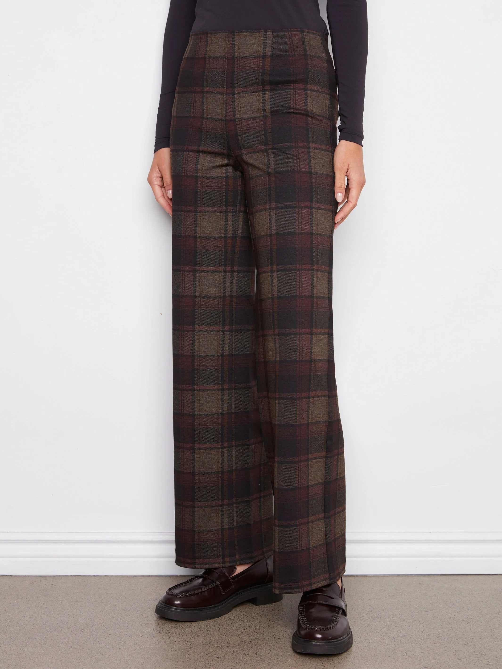 Printed Pull-On Ponte Wide Leg Pants - Cacao sold by Charlie B product image thumbnail 2