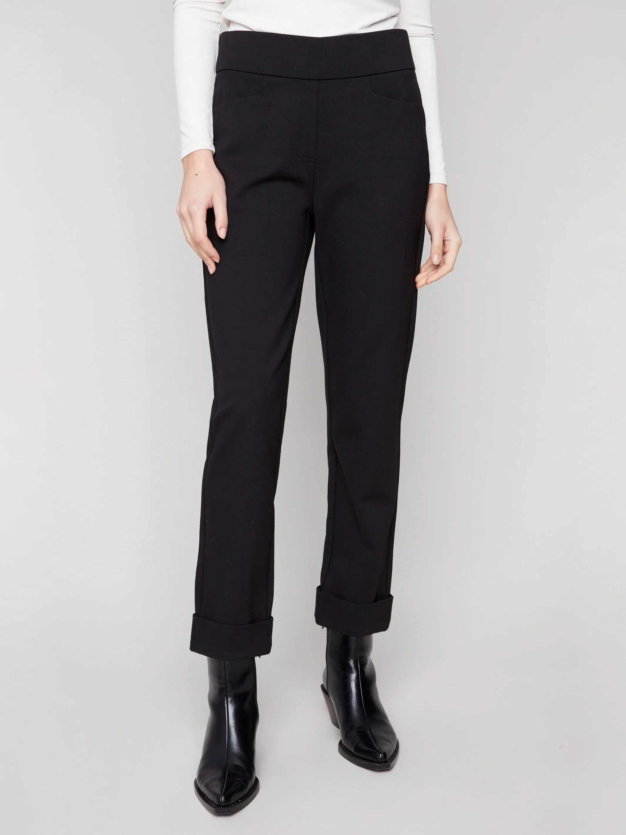 Cuffed Ponte Pants - Black sold by Charlie B product image thumbnail 2