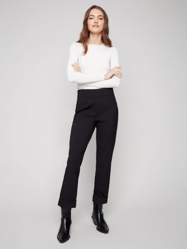 Cuffed Ponte Pants - Black sold by Charlie B