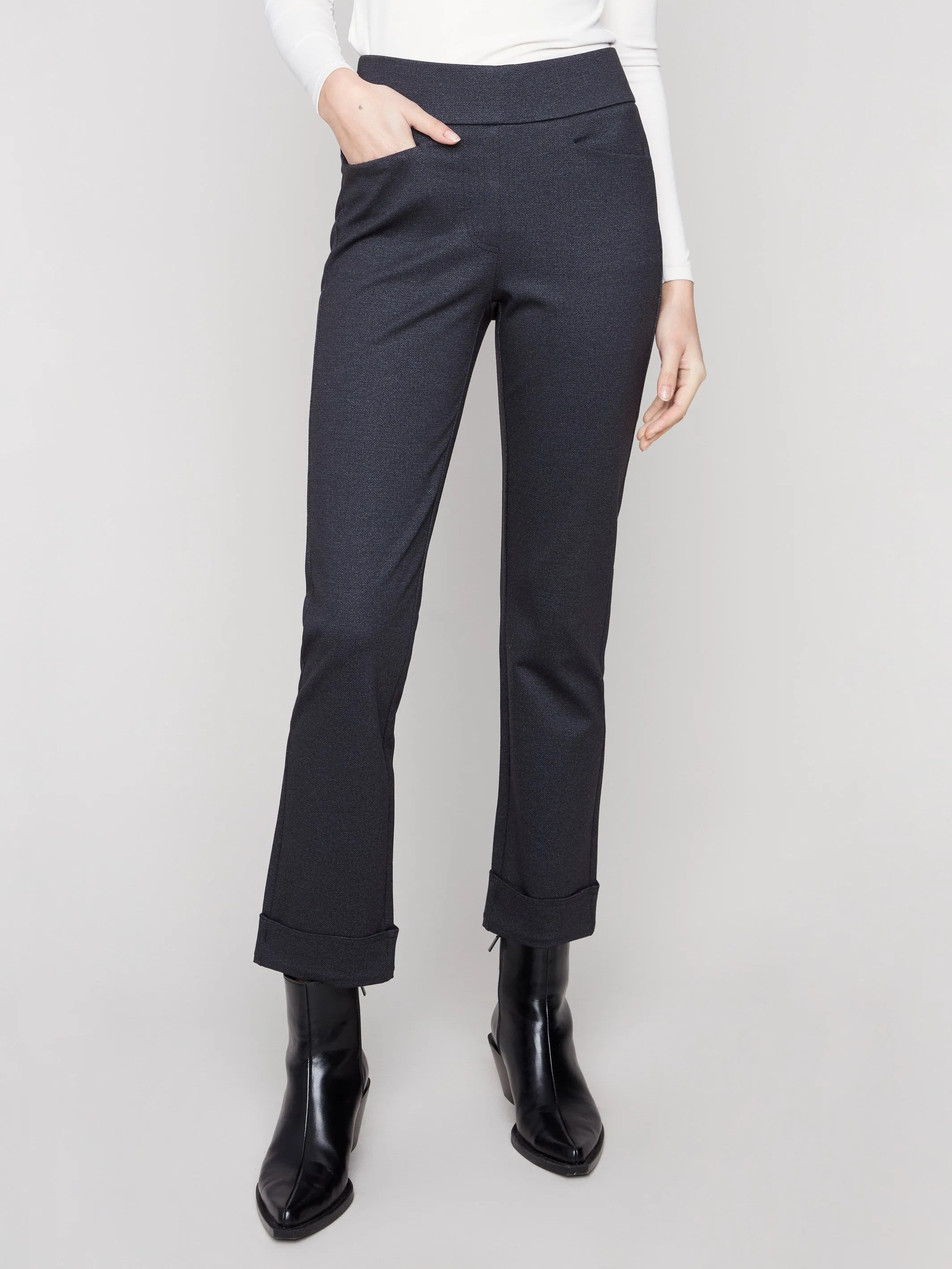 Cuffed Ponte Pants - Navy sold by Charlie B product image thumbnail 2