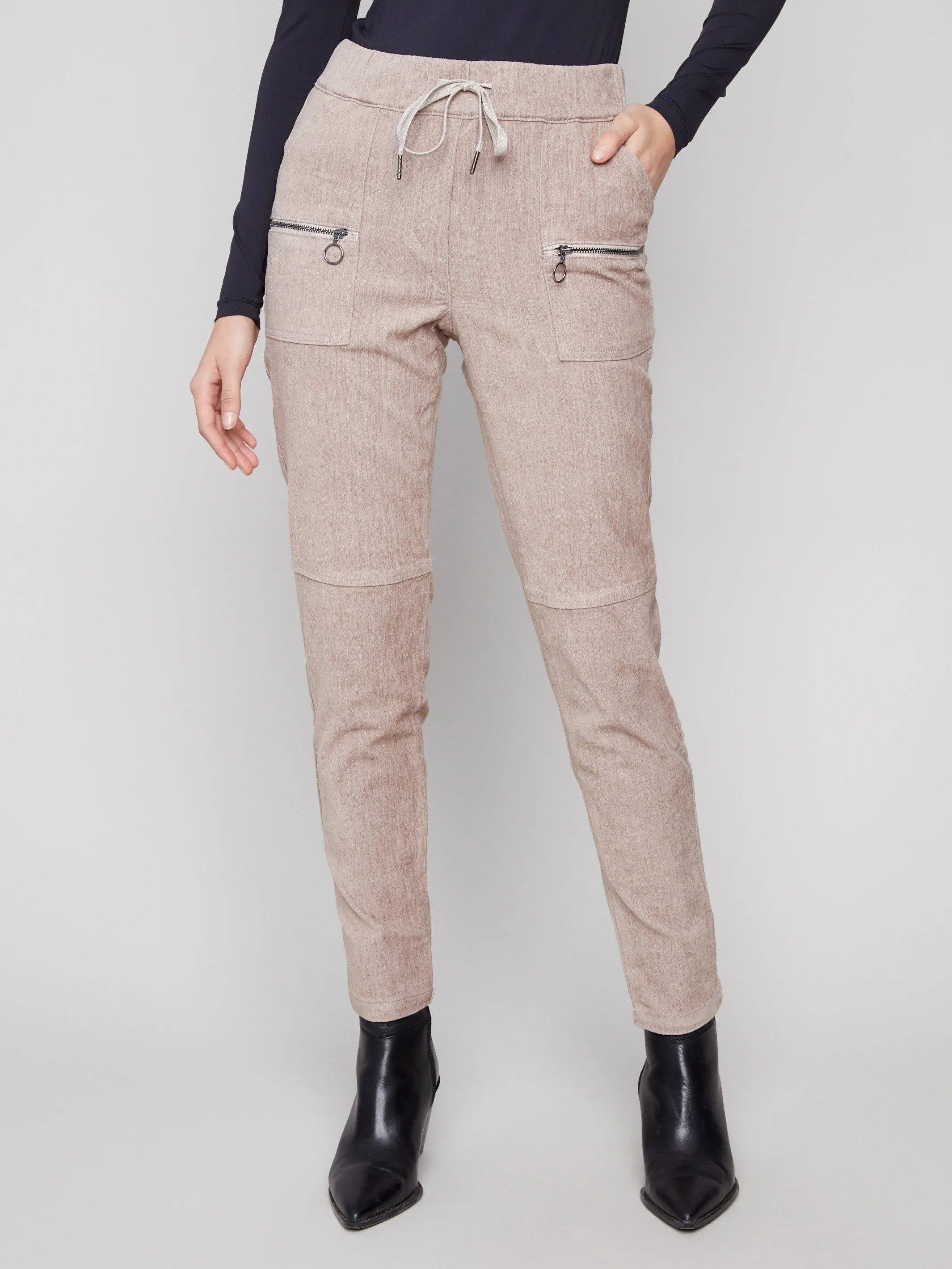 Corduroy Jogger Pants - Almond sold by Charlie B product image thumbnail 2