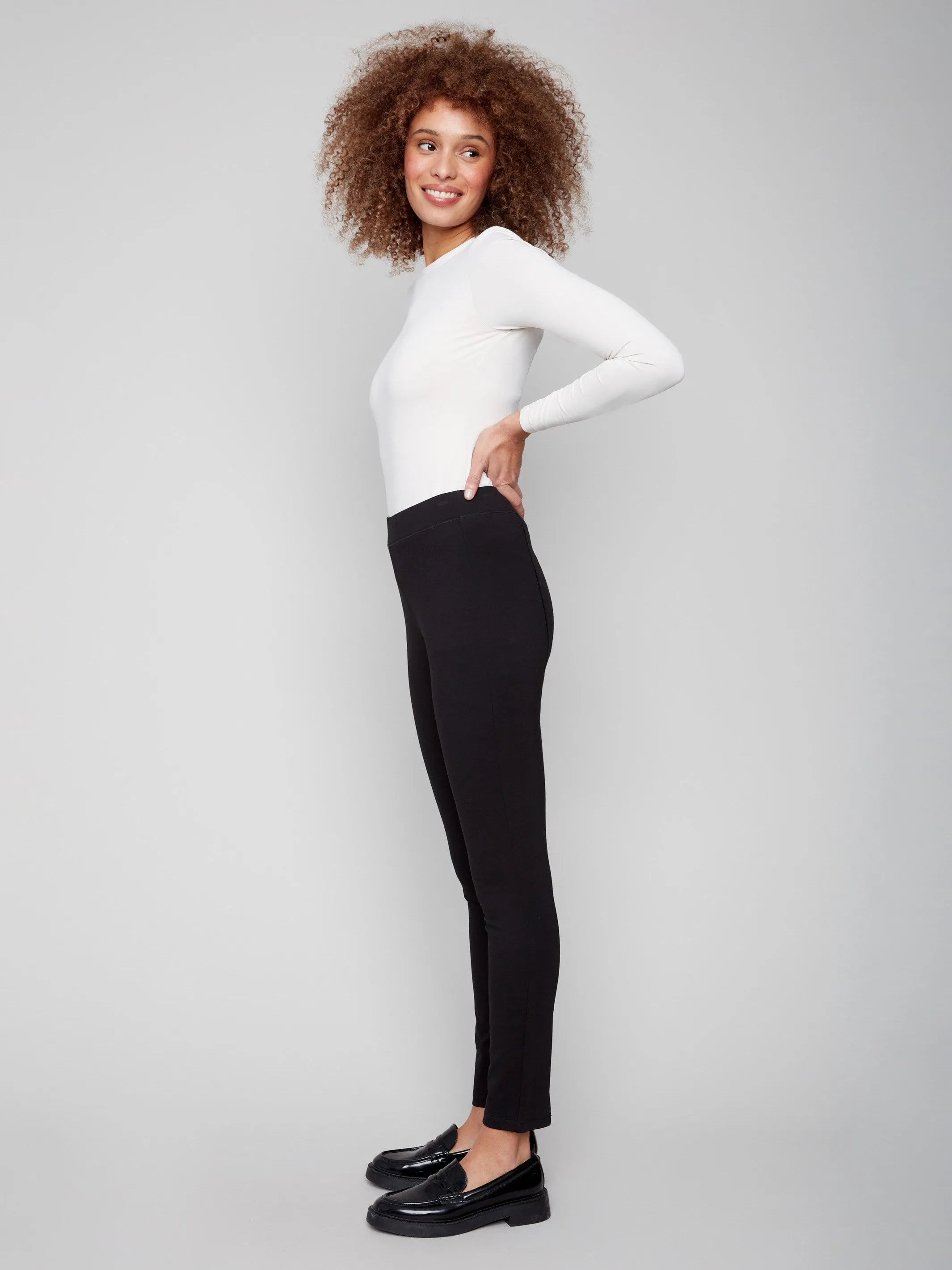 Pull-On Ponte Skinny Pants - Black sold by Charlie B product image thumbnail 3